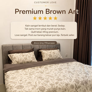 Brushed Cotton Premium Brown Art Flora Series (16inch)