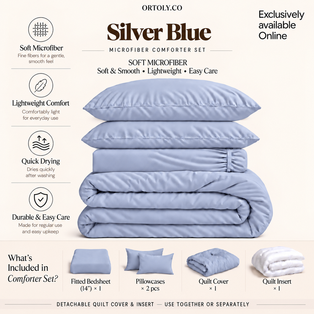 Microfiber Silver Blue Muji Series (14inch)