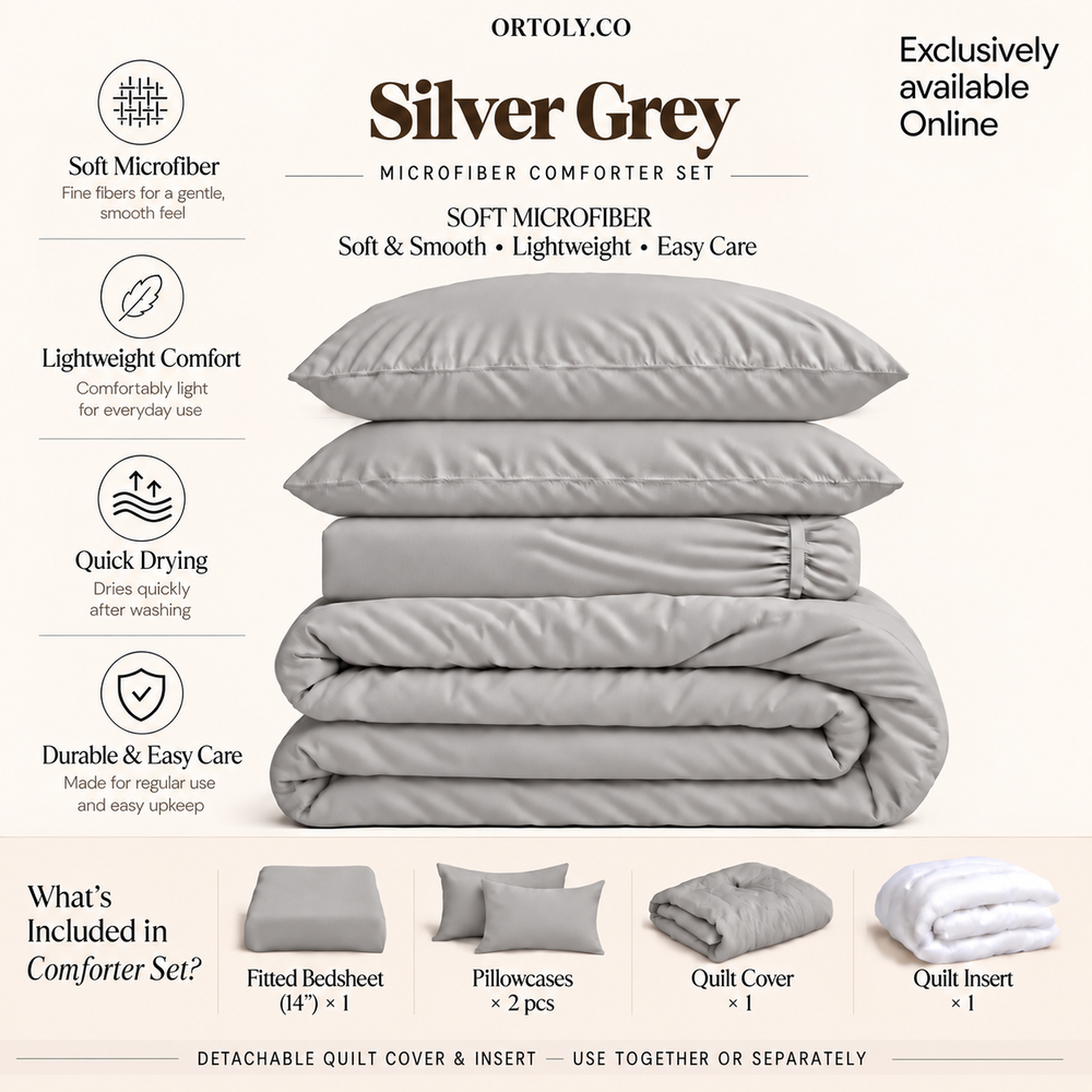 Microfiber Silver Grey Muji Series (14inch)