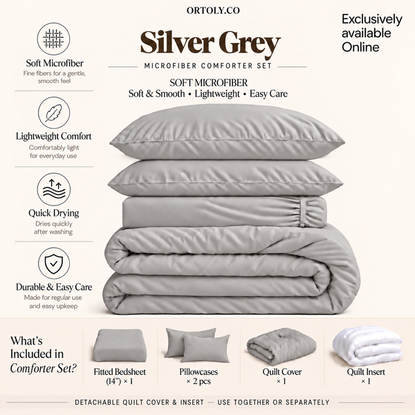 Microfiber Silver Grey Muji Series (14inch)