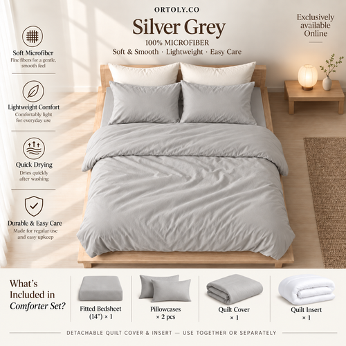 Microfiber Silver Grey Muji Series (14inch)