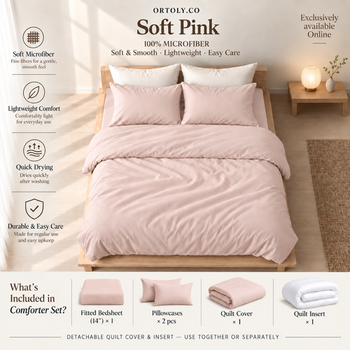 Microfiber Soft Pink Muji Series (14inch)